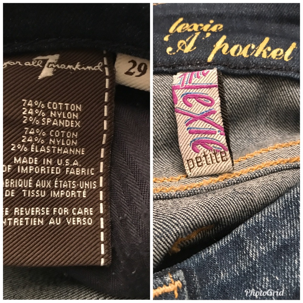 7 FOR ALL MANKIND A POCKET LEXIE PETITE JEANS 29 - Picture 8 of 8